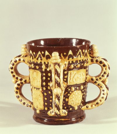 Two handled tyg, possibly by Henry Ilfield, Wrotham, Kent, 1649 by English School